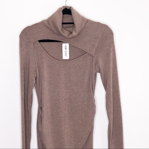 Bump Biddy NWT Maternity Turtleneck Ruched Dress - Picture 2 of 6